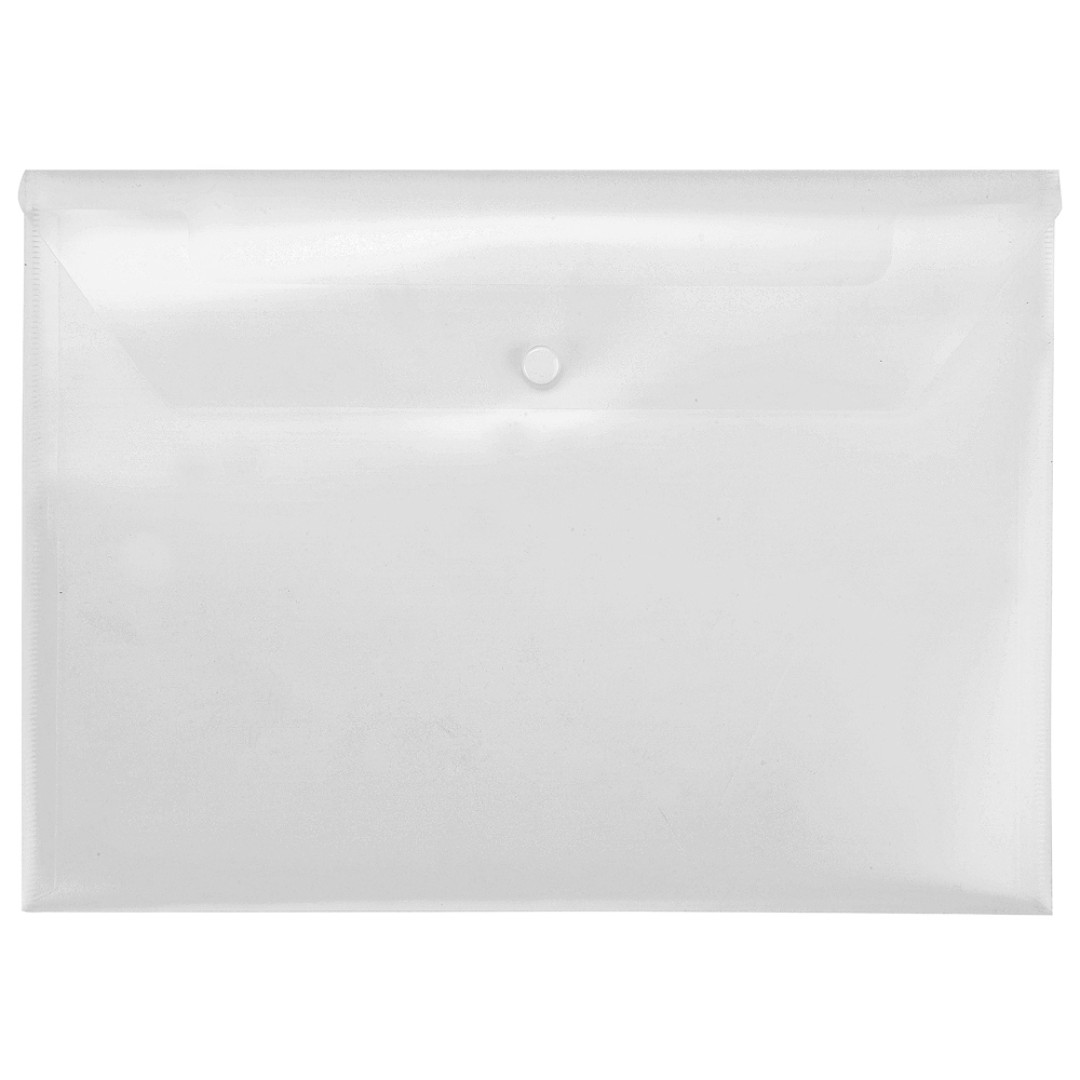 Папка-конверт А4 с кнопкой, прозрачный (Р)