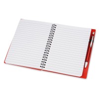 Блокнот "Контакт" с ручкой, красный