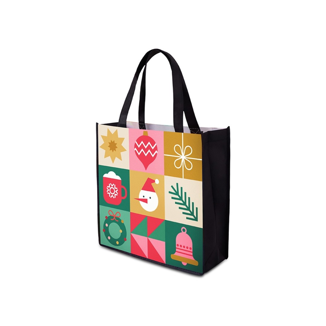 Сумка для шопинга с донной складкой и ручкой из нетканого PET материала