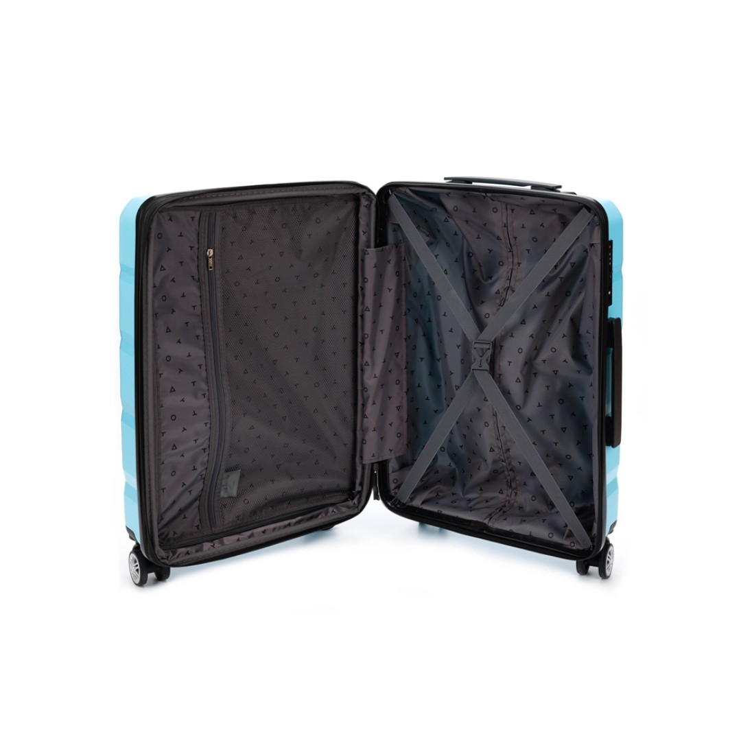 Чемодан TORBER В Отпуск, бирюзовый, полипропилен, 40,5 х 25 х 62,5 см, 55 л