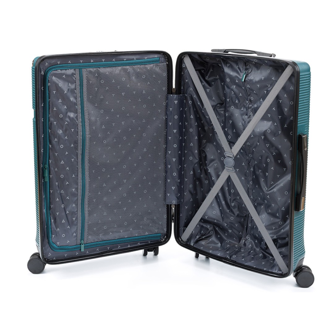 Чемодан TORBER Onego, зелёный, ABS-пластик, 69,5 х 46 х 26 см, 69 л