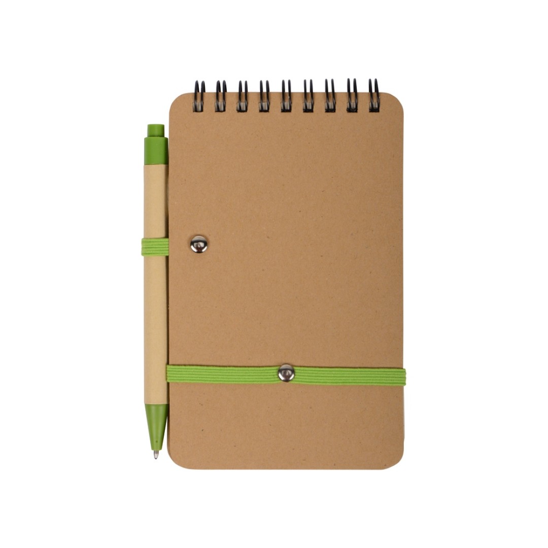 Набор канцелярский с блокнотом и ручкой "Masai", 70 л. нелинованных, зеленое яблоко