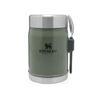 Банка для еды объемом 400 мл с ложкой-вилкой Stanley Legendary - Зеленый лесной