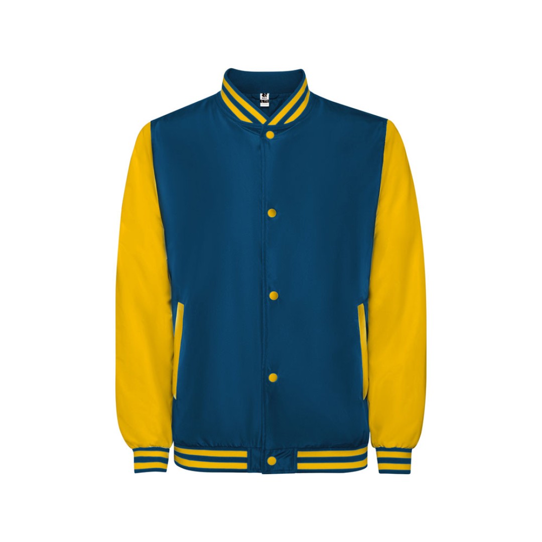 Бомбер утепленный «California» унисекс, кобальтовый/золотисто-желтый