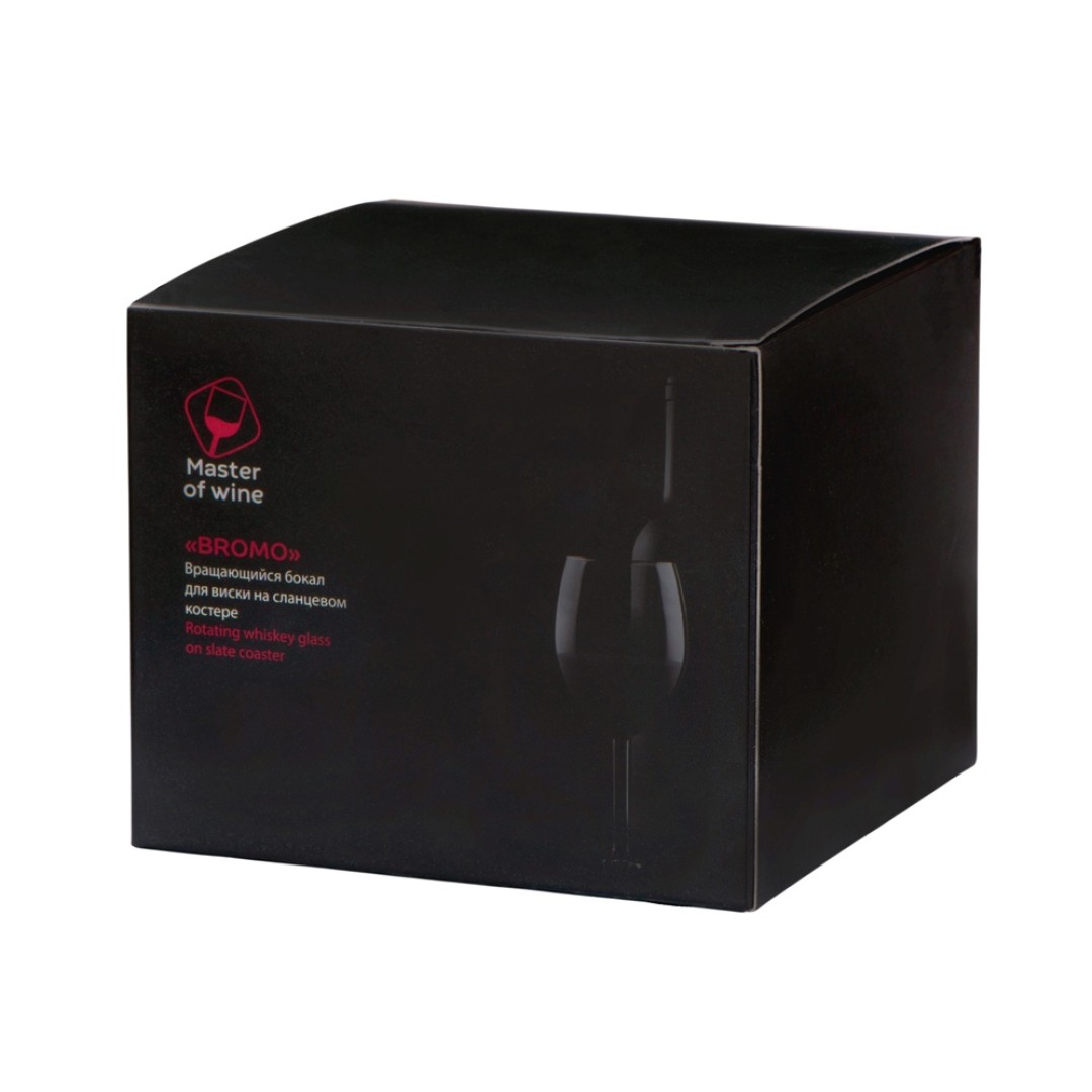 Вращающийся бокал для виски на сланцевом костере "Bromo"