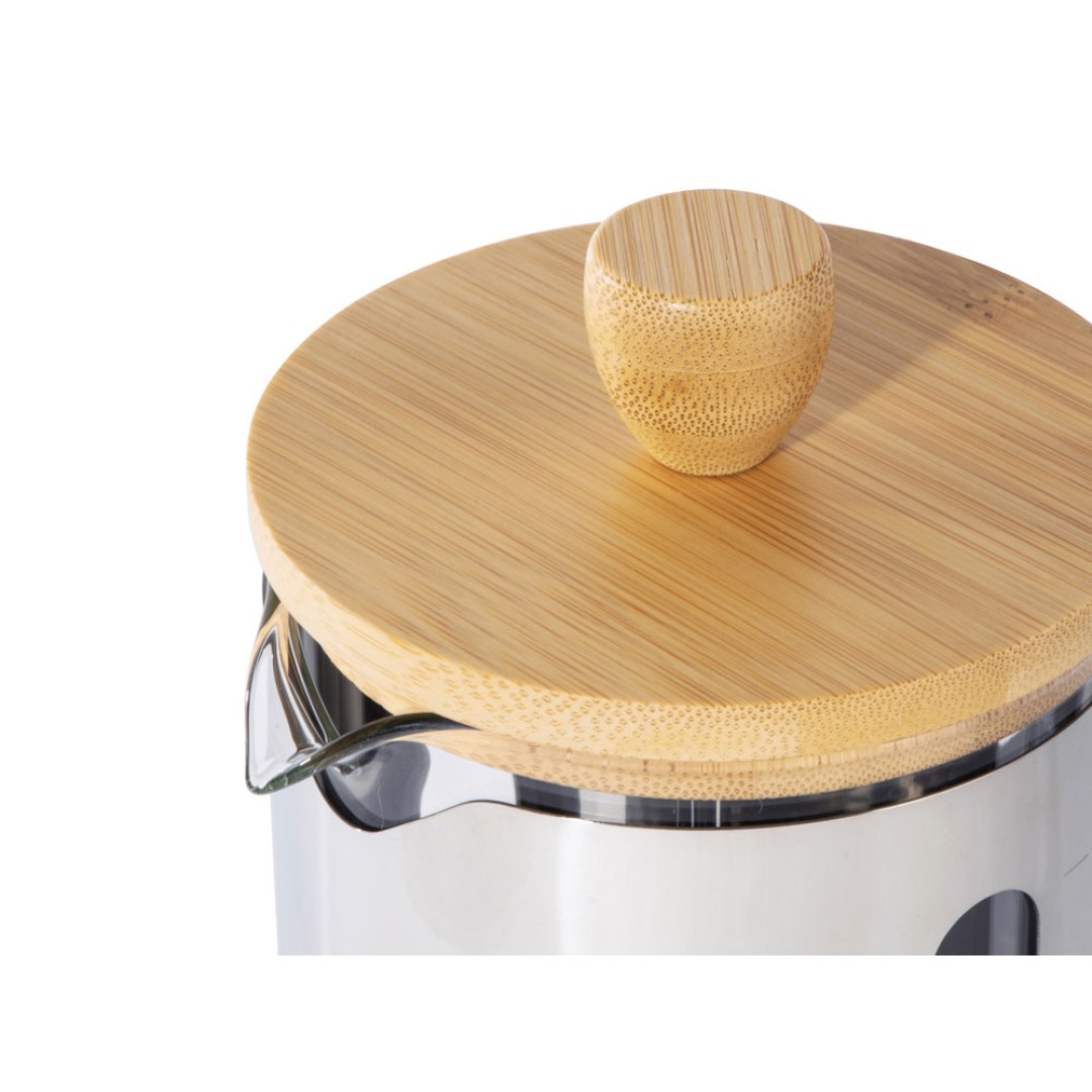 Френч-пресс в стальном корпусе и ручкой из бамбука «Coffee break», 1000 мл