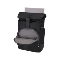 Рюкзак Rhine 15” GRS со сворачивающимся верхом на 18 л из материала, переработанного по стандарту GRS, сплошной черный