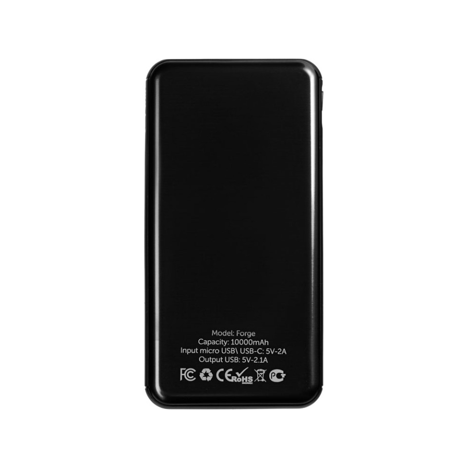 Внешний аккумулятор «Forge» v.2, металл, 10000mah, черный