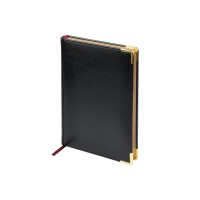Ежедневник А5 датированный «Sidney Nebraska» 2026, черный (золотой обрез, золотые уголки)
