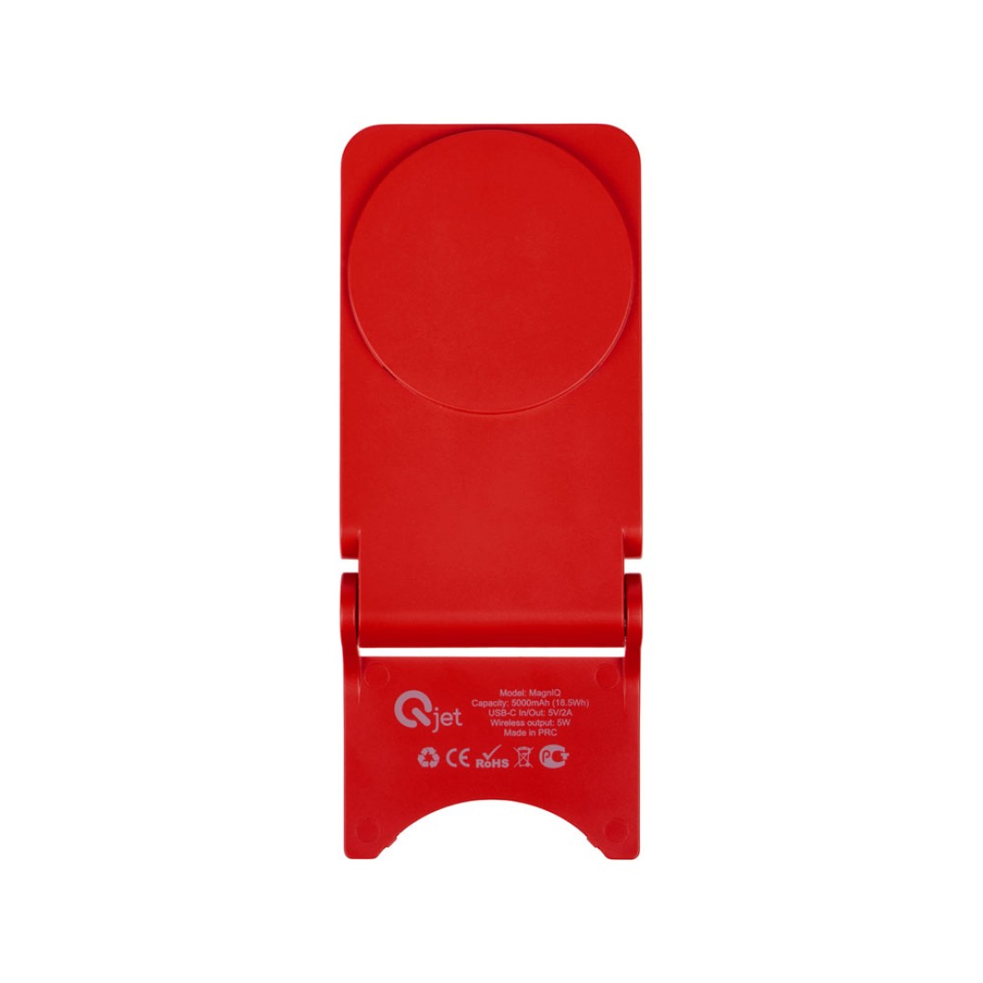Внешний магнитный аккумулятор "MagnIQ", красный, 5000 mAh