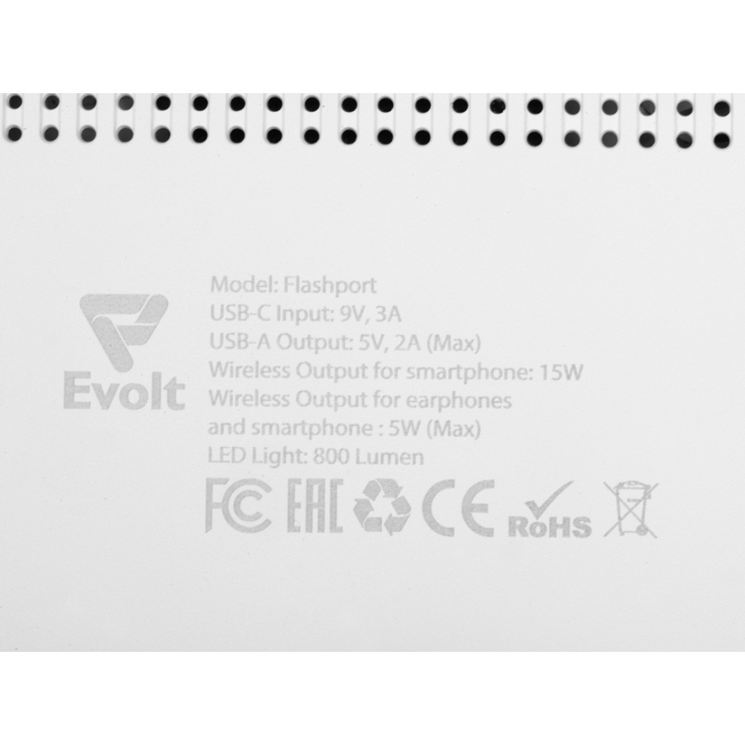 Складная зарядная станция с беспроводной зарядкой «Flashport», 15 Вт, белый (Р)