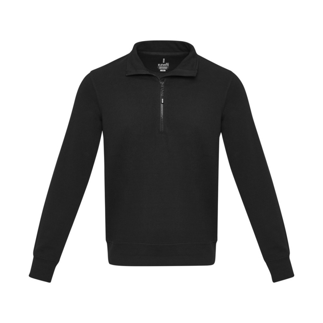 Tin унисекс-свитер с молнией из переработанных материалов Aware™ - сплошной черный