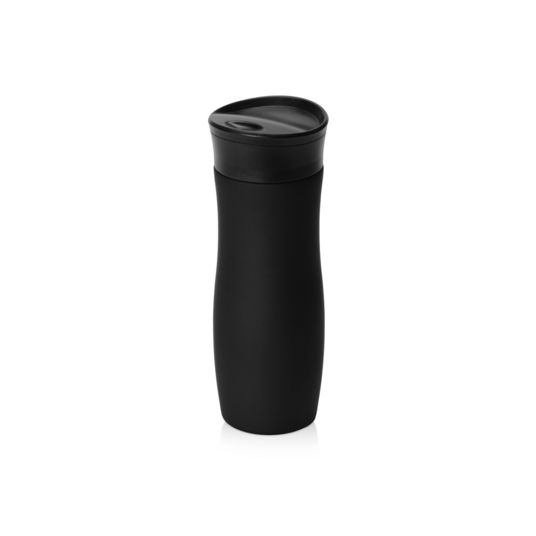 Вакуумная термокружка с кнопкой Streamline, Waterline, soft-touch, черный