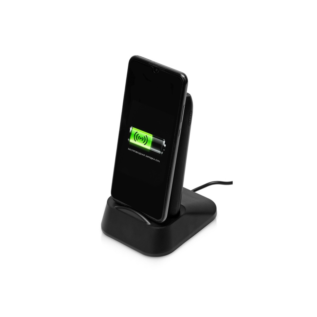 Портативное беспроводное зарядное устройство с док-станцией "Uniq", 10000 mah, черный