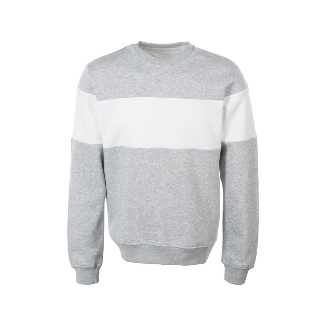 Свитшот блокинг «Edinburgh», серый меланж/белый, мужской