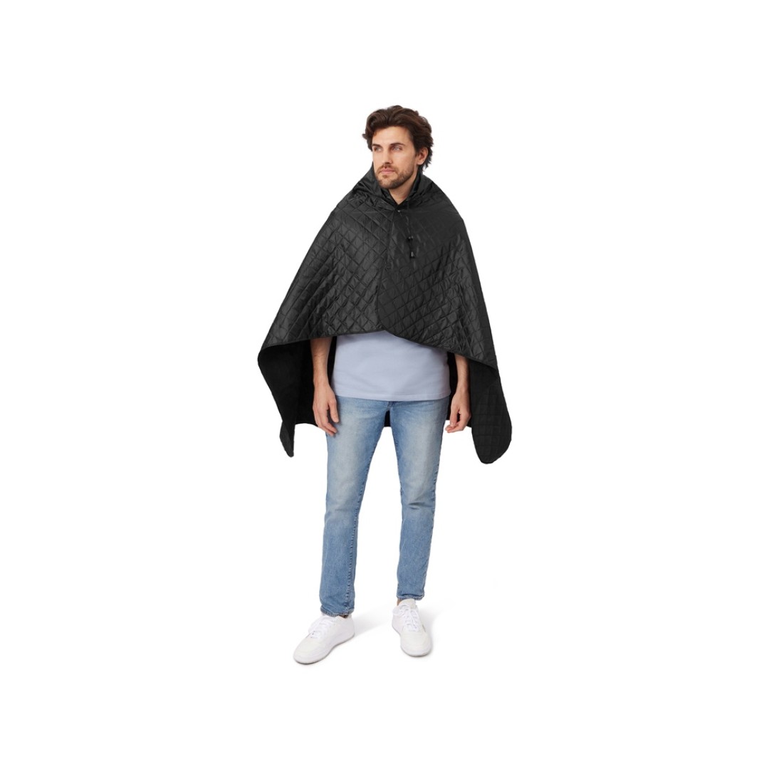 Пончо Cappy с капюшоном на липучке в мешке, черный