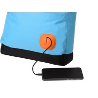 Рюкзак Chap с люверсом из полиэстера (600D), черный/голубой