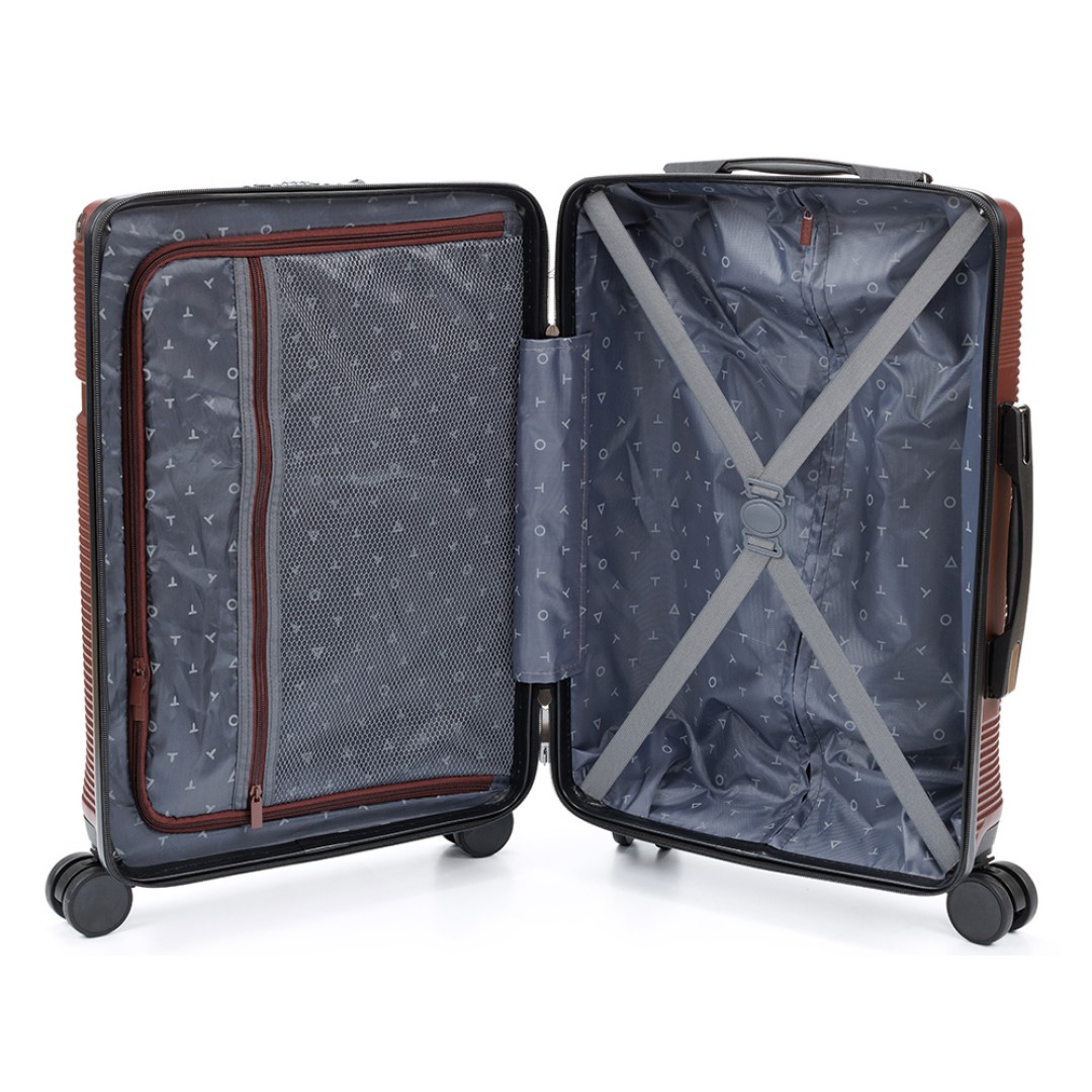 Чемодан TORBER Onego, бордовый, ABS-пластик, 59,5 х 39,5 х 24 см, 46 л