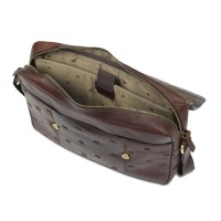 Сумка через плечо Mano "Don Leon", натуральная кожа в коричневом цвете, 38 х 30 х 7 см