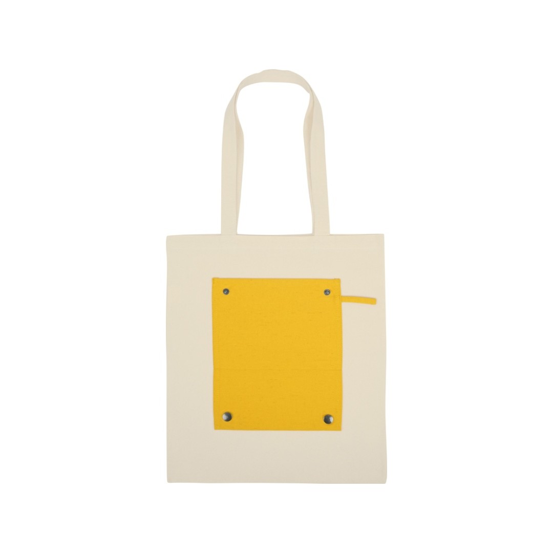 Складная хлопковая сумка для шопинга Gross с карманом, желтый