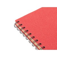 Блокнот на спирали в картонной обложке с переработанной бумагой "Mania", красный