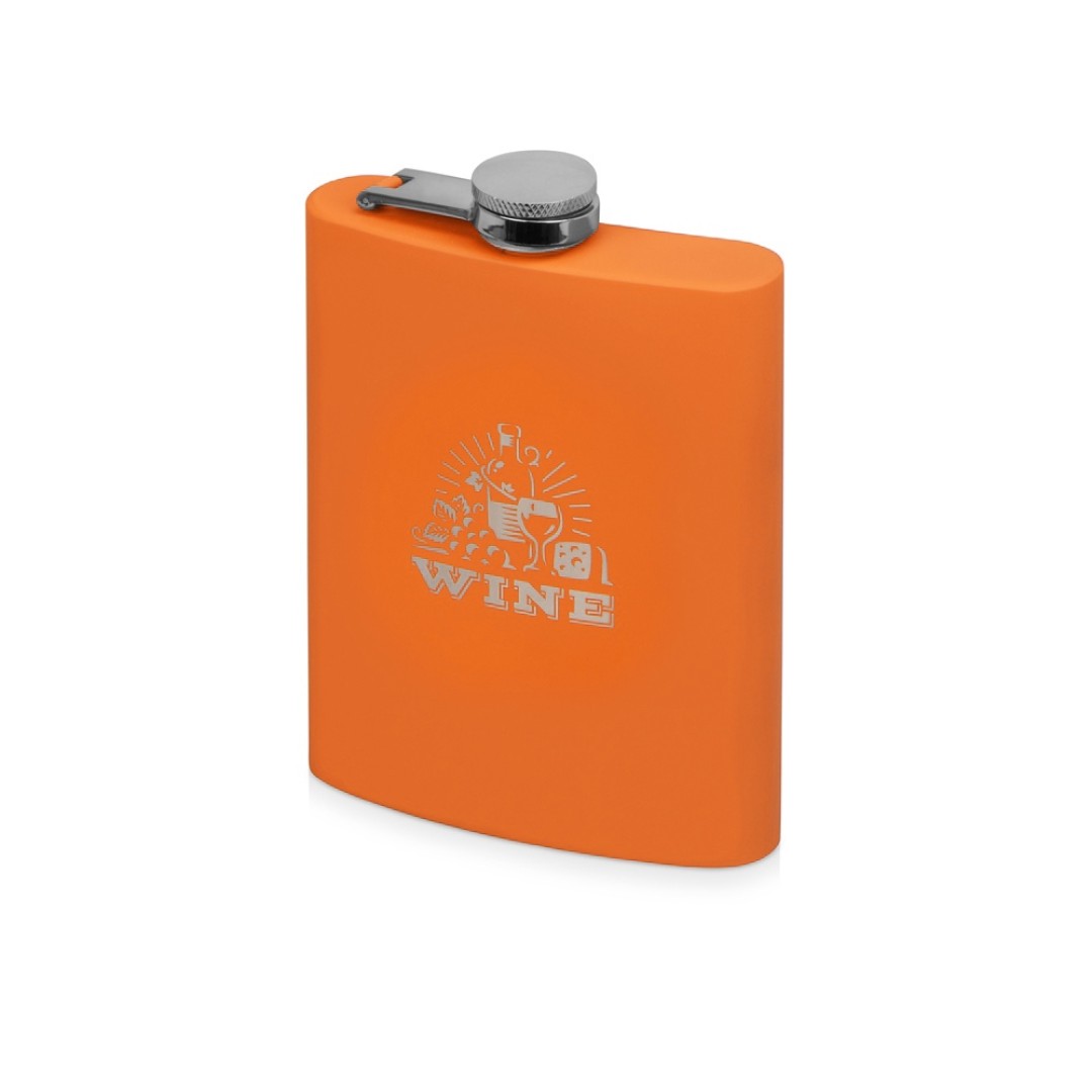 Фляжка 240 мл Remarque soft touch, 304 сталь, оранжевый