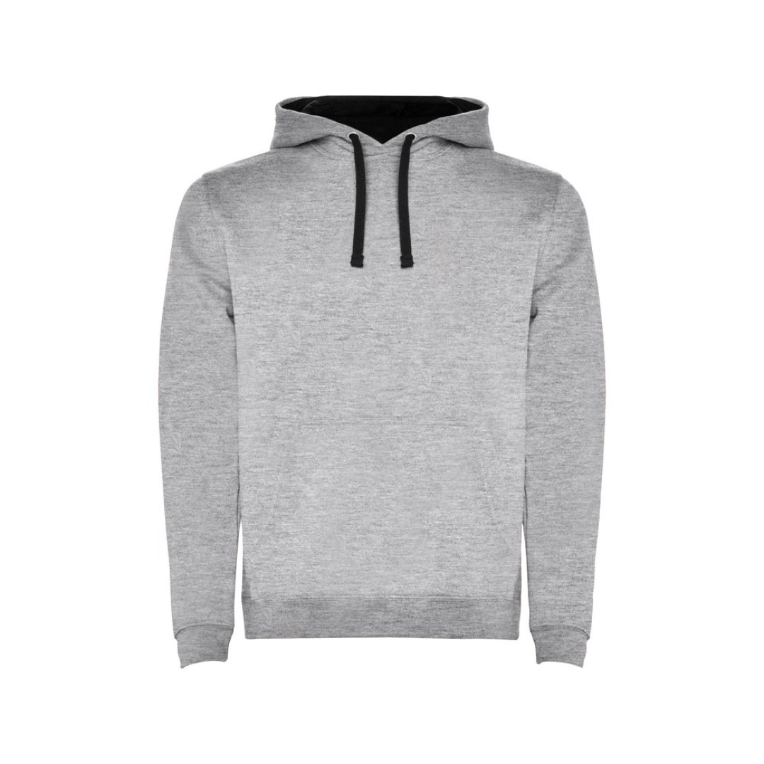 Толстовка с капюшоном "Urban" мужская, серый меланж/черный