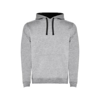 Толстовка с капюшоном "Urban" мужская, серый меланж/черный