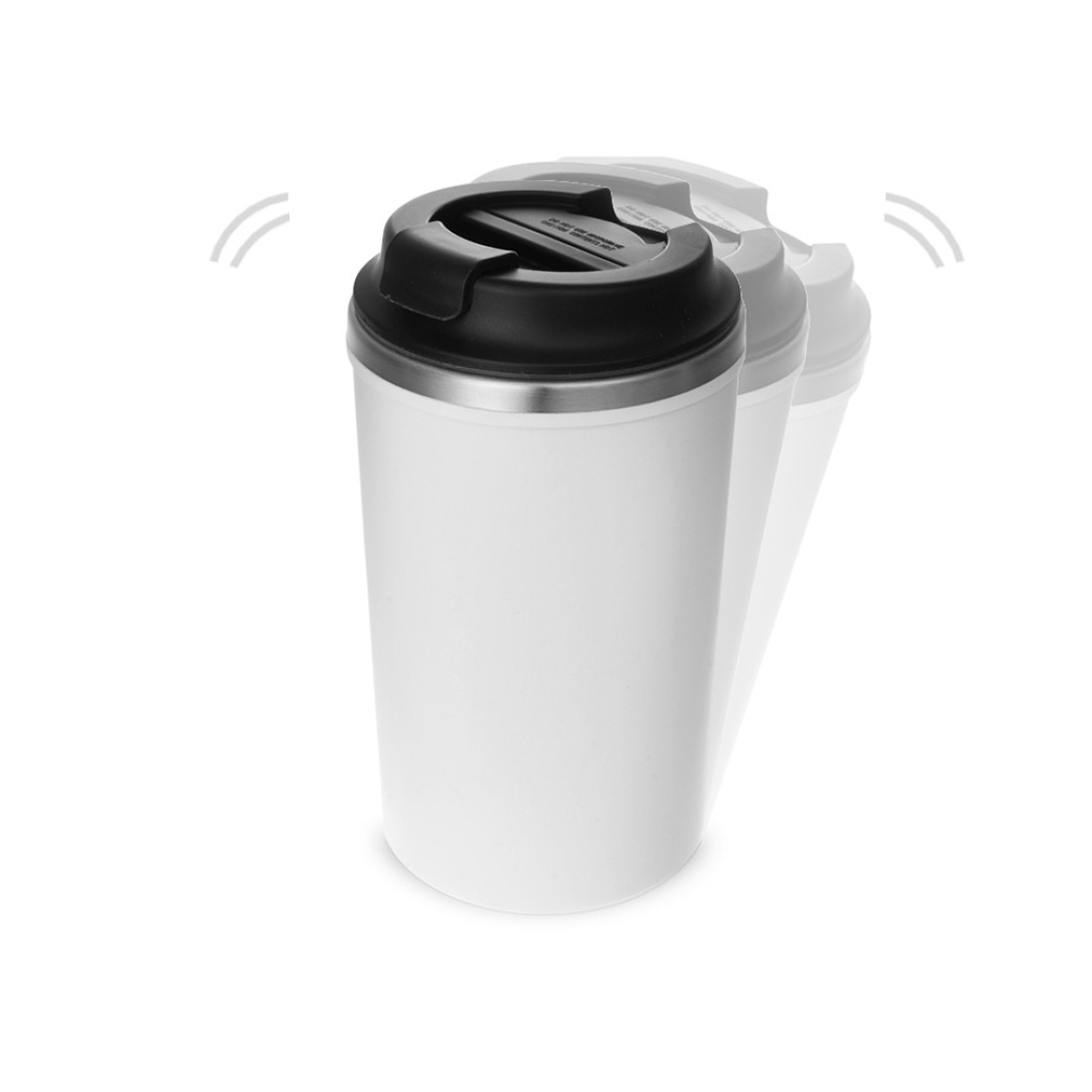 Герметичная термокружка на присоске "Kick", 350 мл, белый (Р)