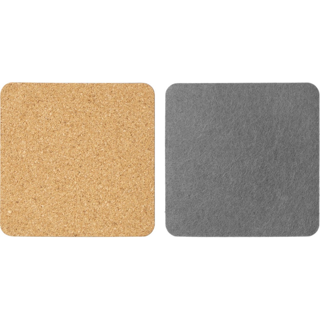 Набор костеров из пробки с фетром "Grit"