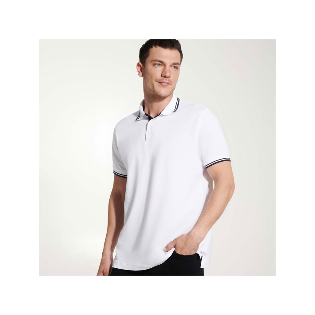 Рубашка поло "Montreal" мужская, белый/нэйви