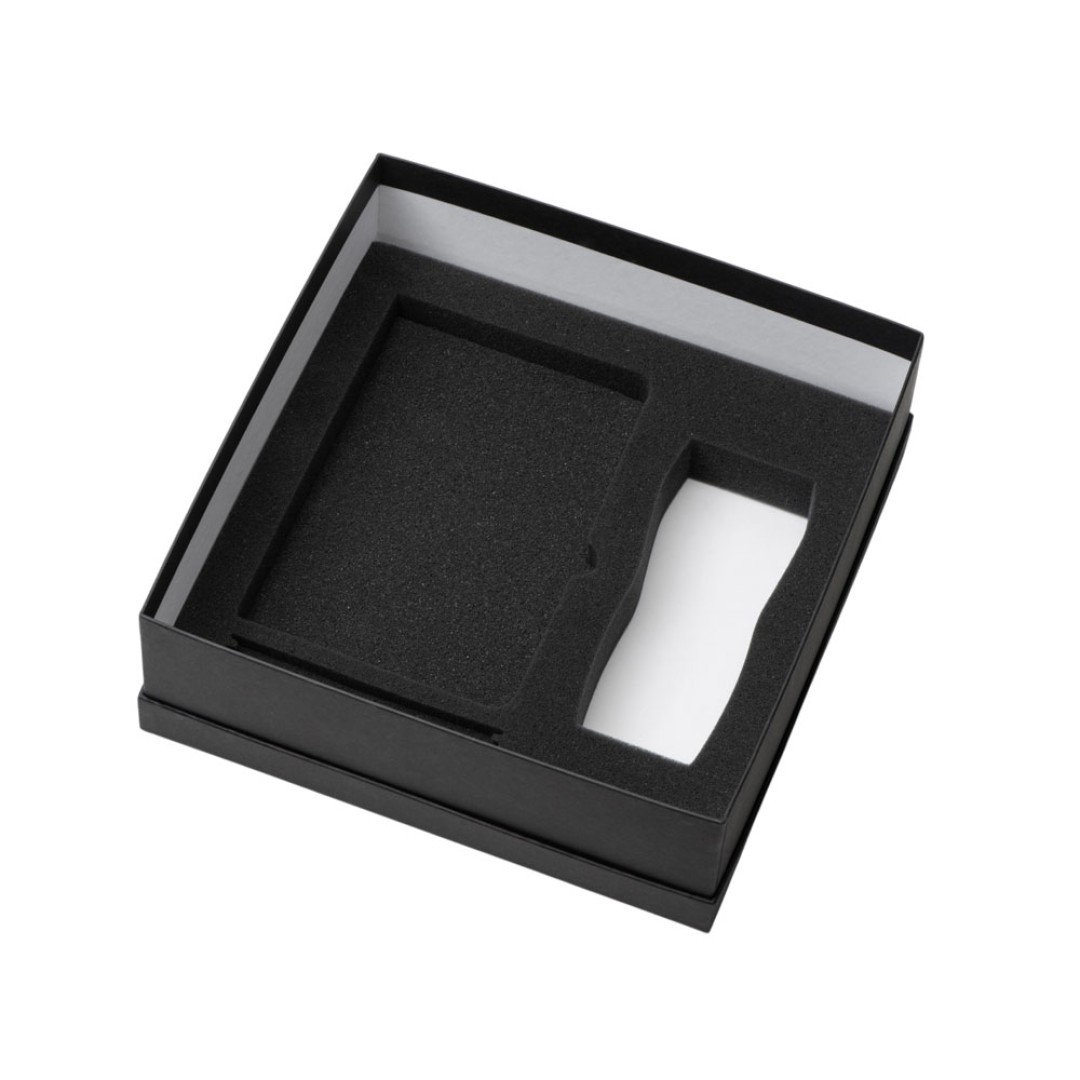 Подарочный набор с блокнотом С3, металлической ручкой и термокружкой, темно-синий