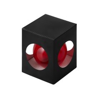 Стеклянный елочный шар "Frozi", красный прозрачный, с серебристым колпачком