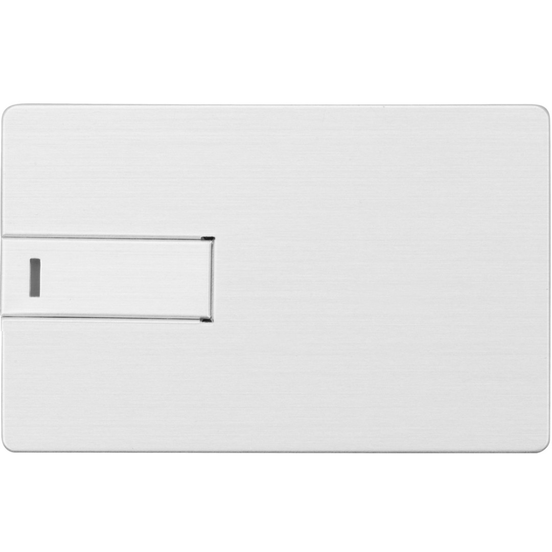 Флеш-карта USB 2.0 64 Gb в виде металлической карты "Card Metal", серебристый
