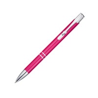 Алюминиевая шариковая кнопочная ручка Moneta, черные чернила, фуксия