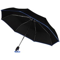 Зонт складной "Уоки", черный/синий (Р)