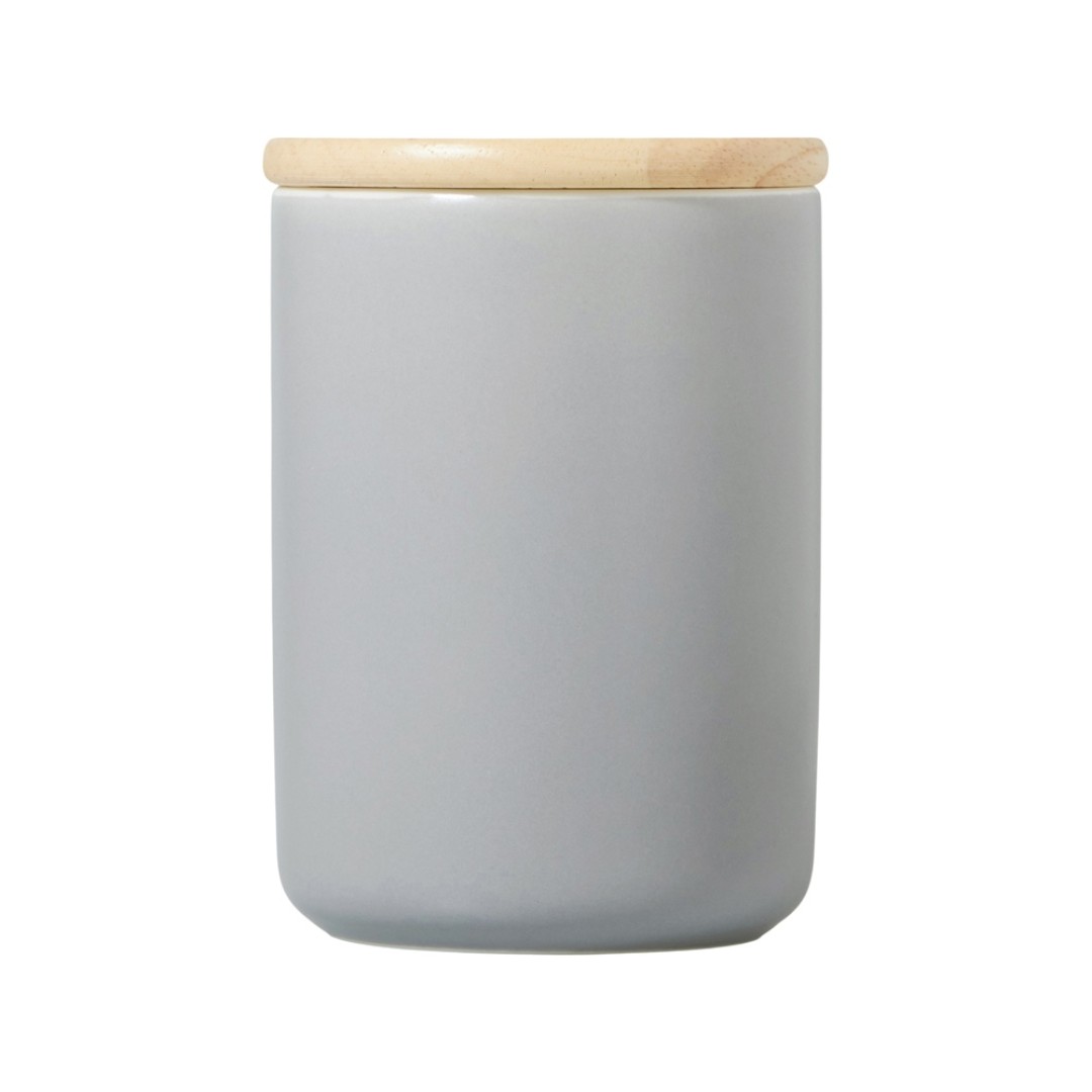 Кружка с ручкой и крышкой из каучукового дерева Jeny, серый