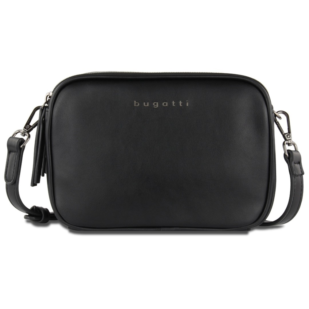 Сумка кросс-боди женская BUGATTI Almata, чёрная, полиуретан, 21,5х6х15 см