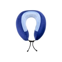 Подушка TORBER, дорожная, с эффектом памяти, синяя, полиэстер+спандекс