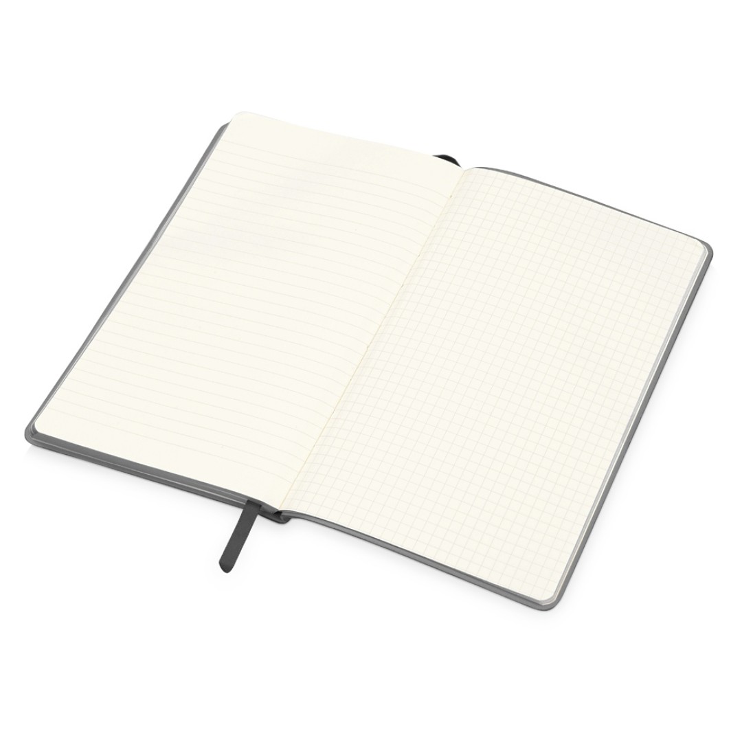 Блокнот «Notepeno» 130x205 мм с тонированными линованными страницами, серый (Р)