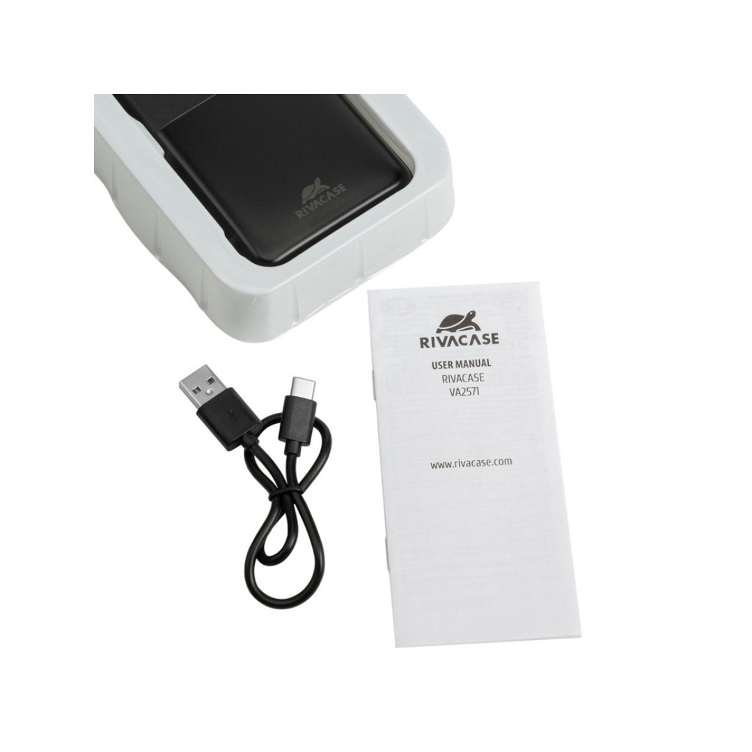 RIVACASE VA2571 (20000 мАч) QC/PD внешний аккумулятор, черный 12/24