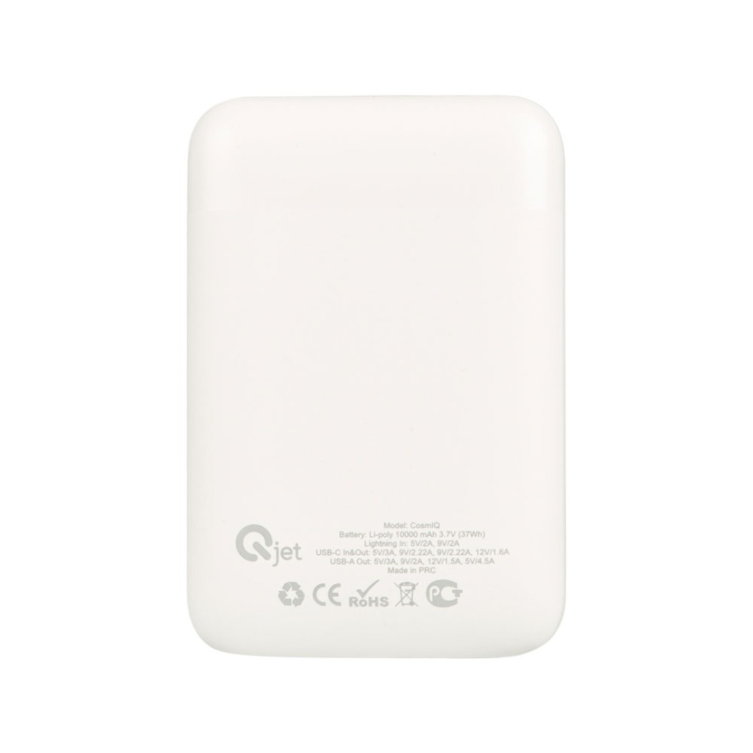 Внешний аккумулятор с быстрой зарядкой QC/PD «CosmIQ», 10000 мАч, белый