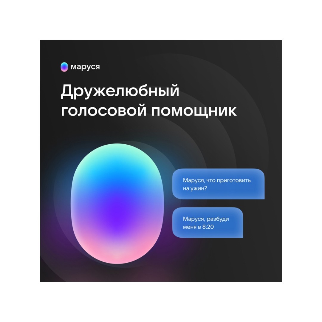 Умная колонка VK Капсула с голосовым помощником Марусей, черный