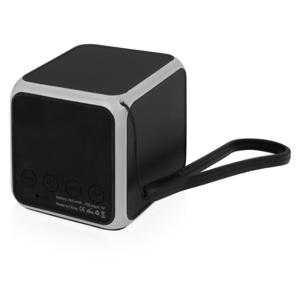 Портативная колонка «Cube» с подсветкой, черный