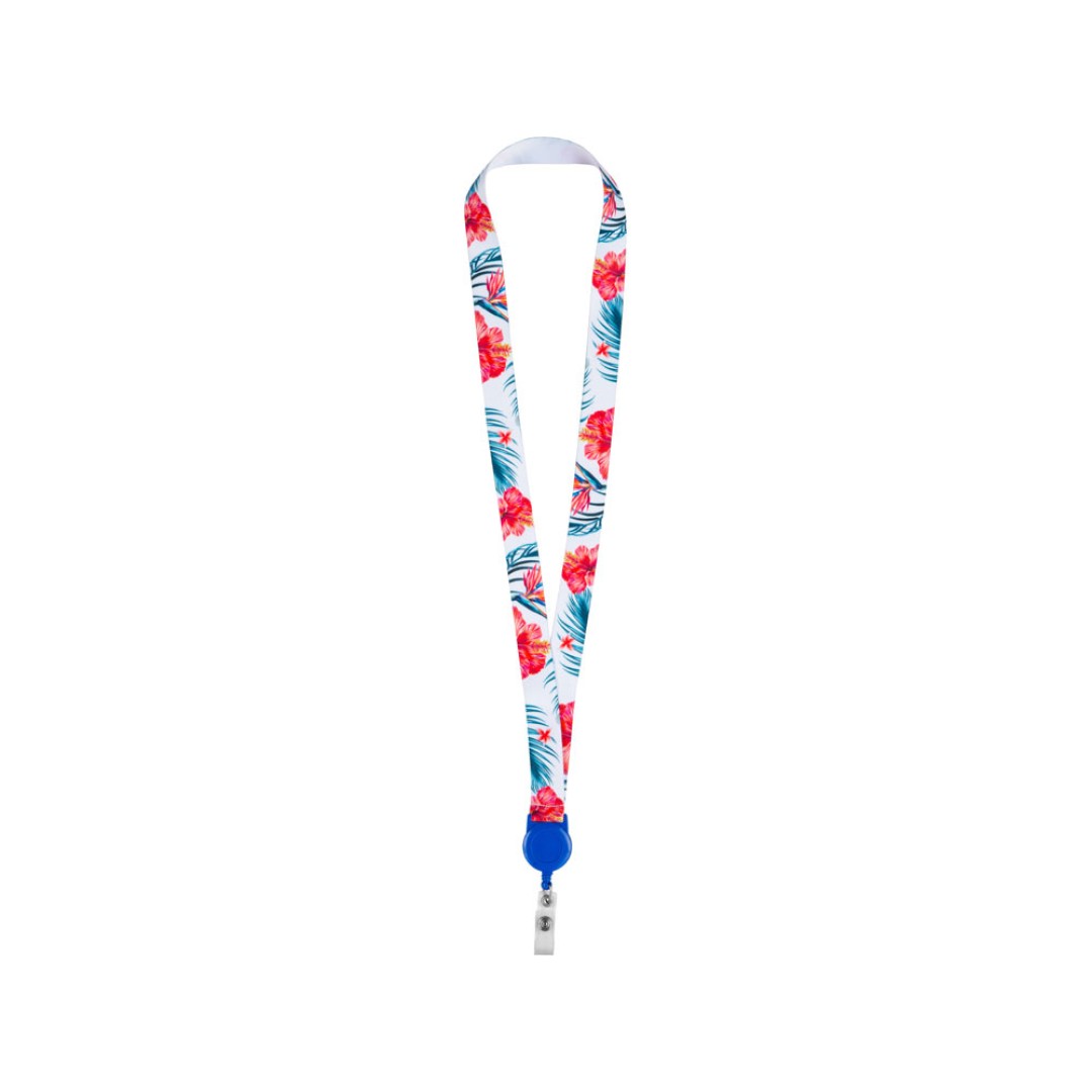 Ланъярд 2 см с ретрактором, синий