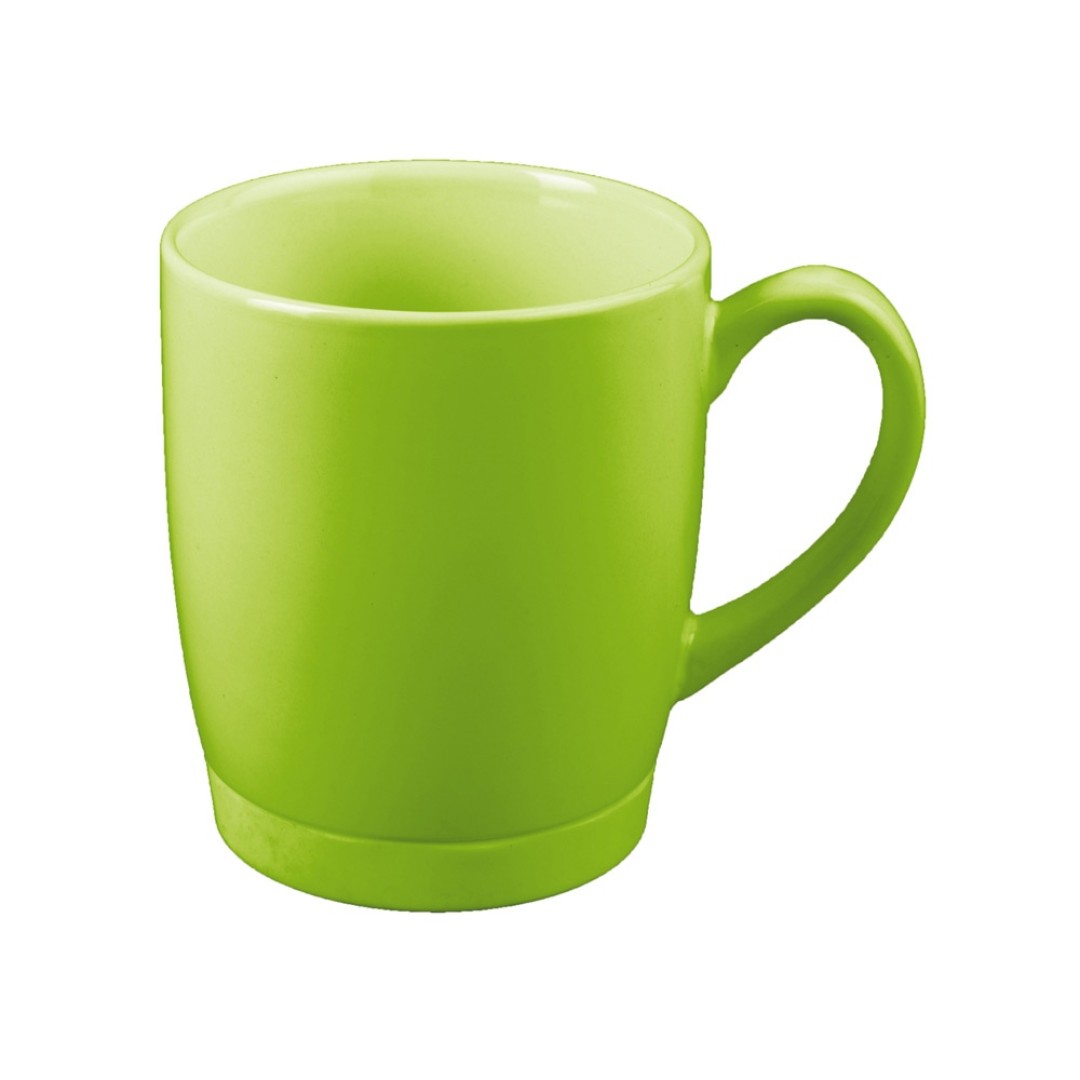 Кружка на 310 мл с силиконовой подставкой, шт., зеленый