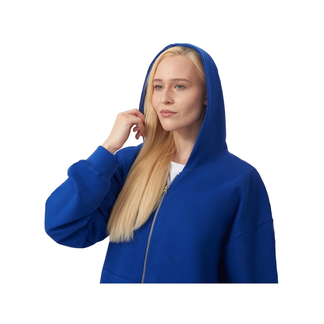 Толстовка оверсайз с капюшоном на молнии «Monaco», синий классический
