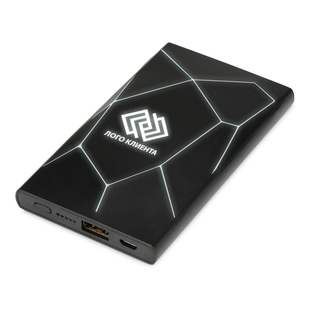 Портативное беспроводное зарядное устройство "Geo Wireless", 5000 mAh, черный