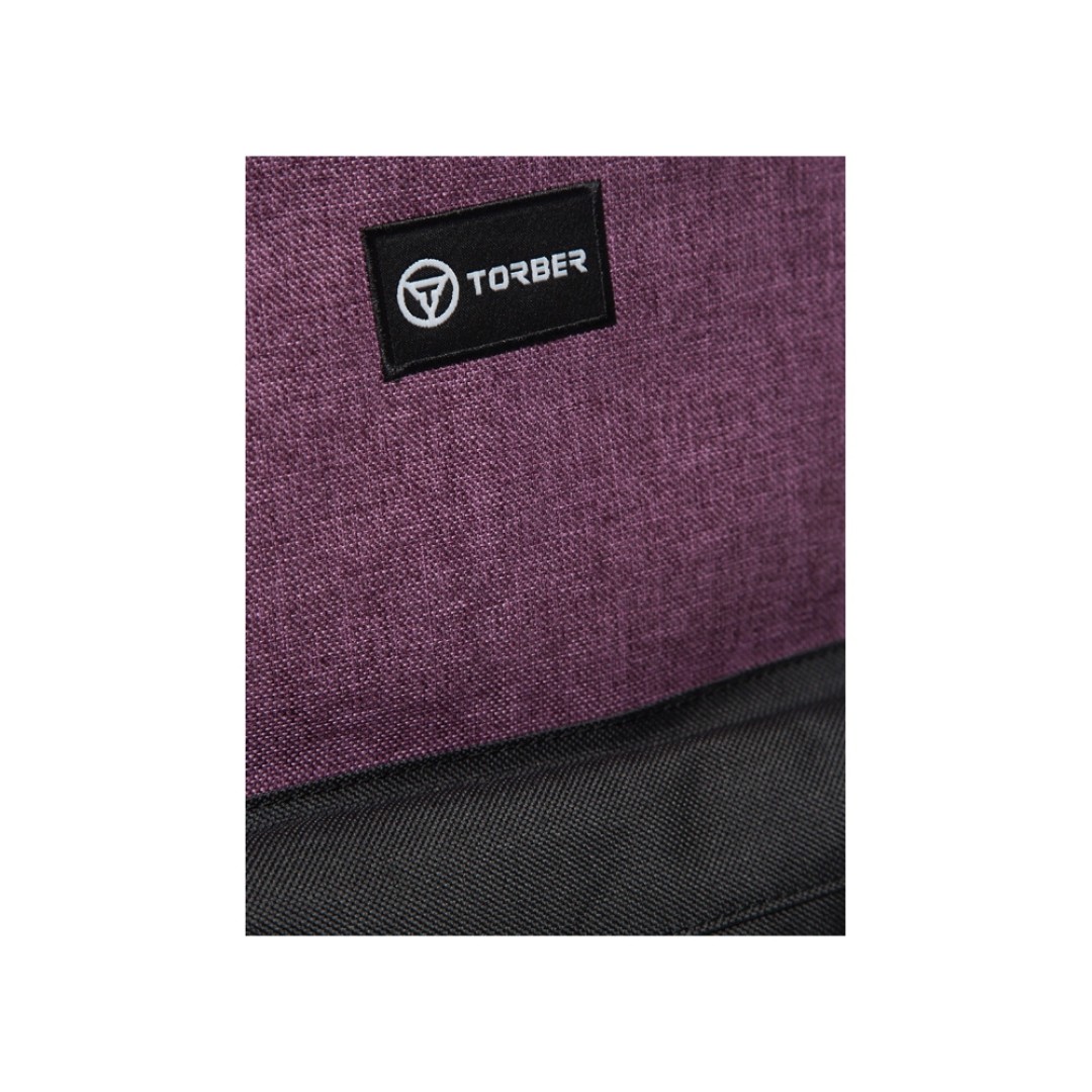 Рюкзак TORBER GRAFFI, фиолетовый с карманом черного цвета, полиэстер меланж, 42 х 29 x 19 см