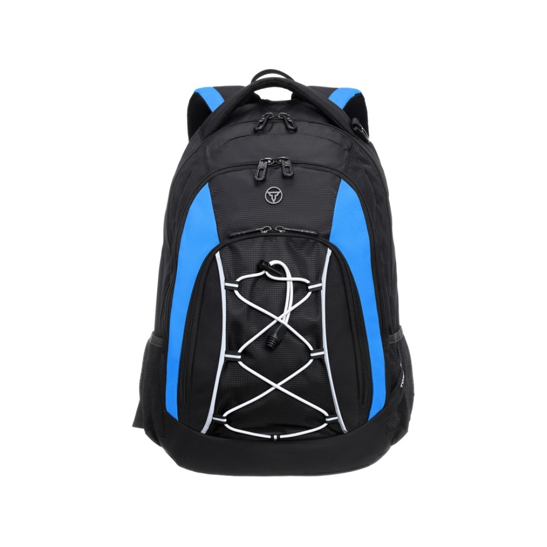 Рюкзак TORBER ROCKIT с отделением для ноутбука 15", черный/синий, полиэстер, 33х19х45 см, 28 л